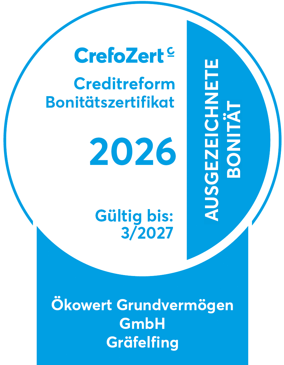 CrefoZert Bonitätszertifikat 2026 – Ökowert Grundvermögen GmbH