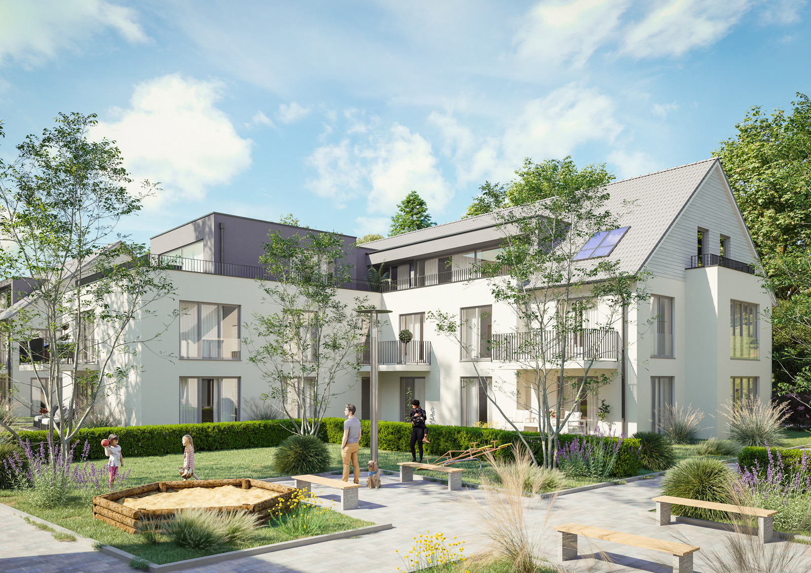 Panoramablick Bannewitz bei Dresden – 65 Neubauwohnungen QNG-zertifiziert in Planung